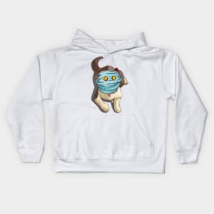 masked covid cat Kids Hoodie